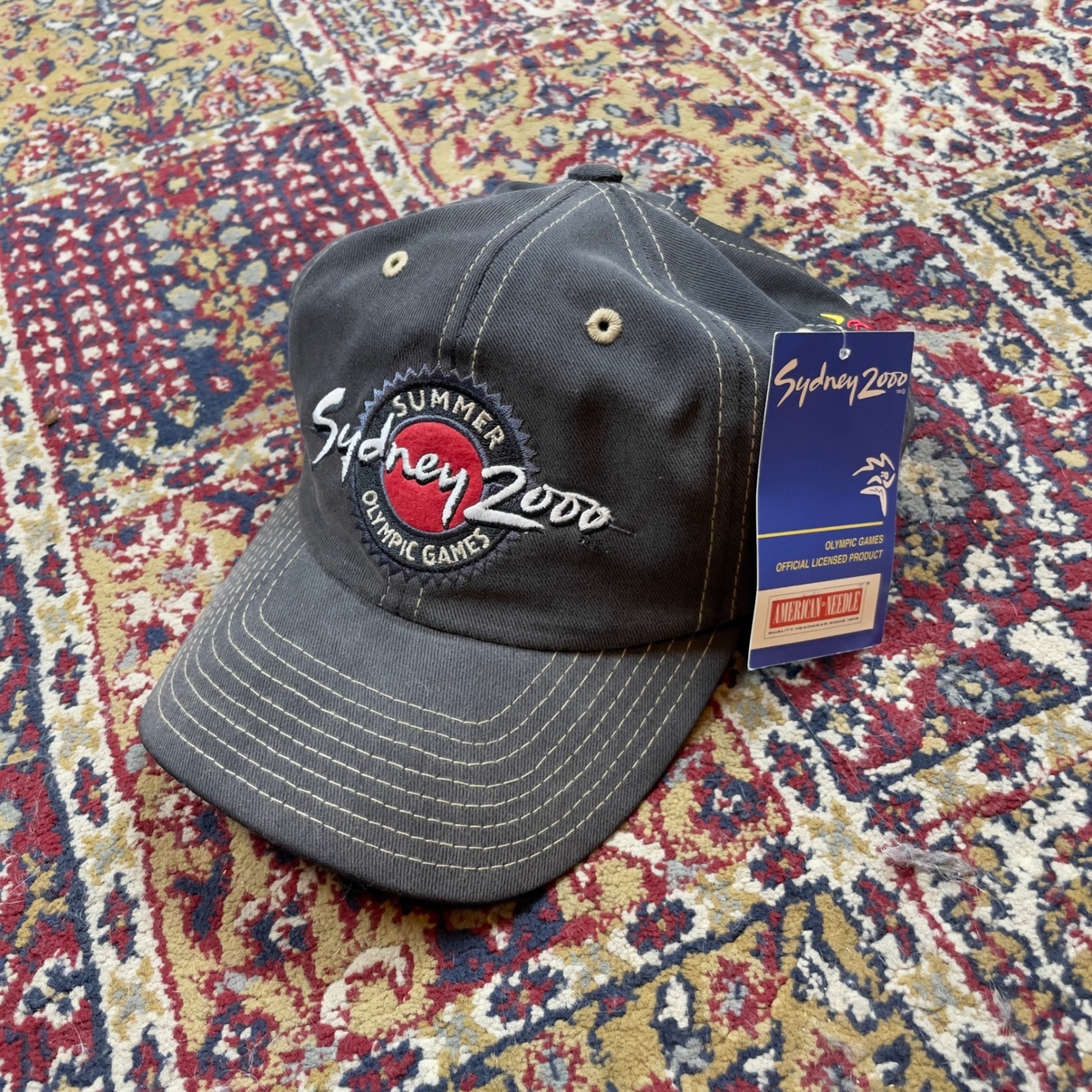 Vtg Ds Nwt American Needle Sydney 2000 Summer Olympics Strap Back Hat Gray Logo